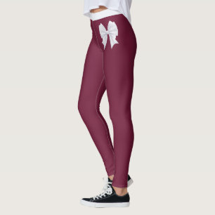 Custom Christmas Royal Wine Blue Bow Tie Family Leggings