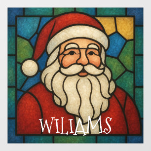Custom Christmas Santa Art Deco Stained Glass