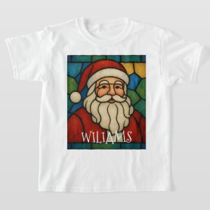Custom Christmas Santa Art Deco Stained Glass T-Shirt