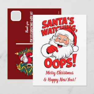 Custom Christmas Santa Claus Dunking Basketball  Holiday Postcard