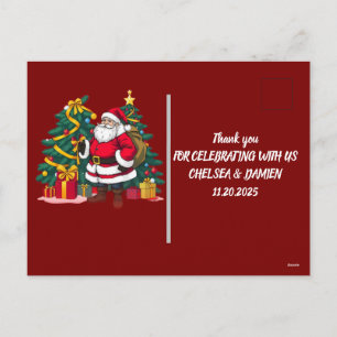 Custom Christmas Santa Claus Dunking Basketball Holiday Postcard