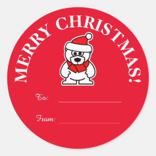 Custom Christmas Santa to and from tag stickers