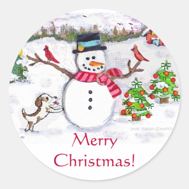 Custom Christmas Snowman Stickers (Front)