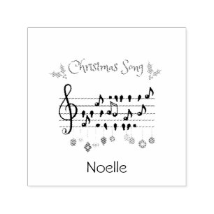 Custom Christmas Song Music Note Holiday Self-inking Stamp
