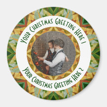 Custom Christmas Star Jolly Green Photo Greeting