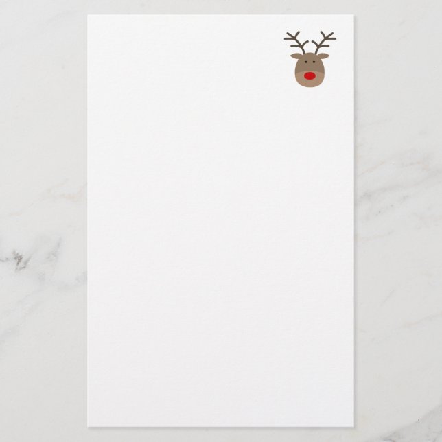 Custom Christmas stationery with cute reindeer (Front)