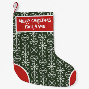 Custom Christmas stocking with snowflake pattern
