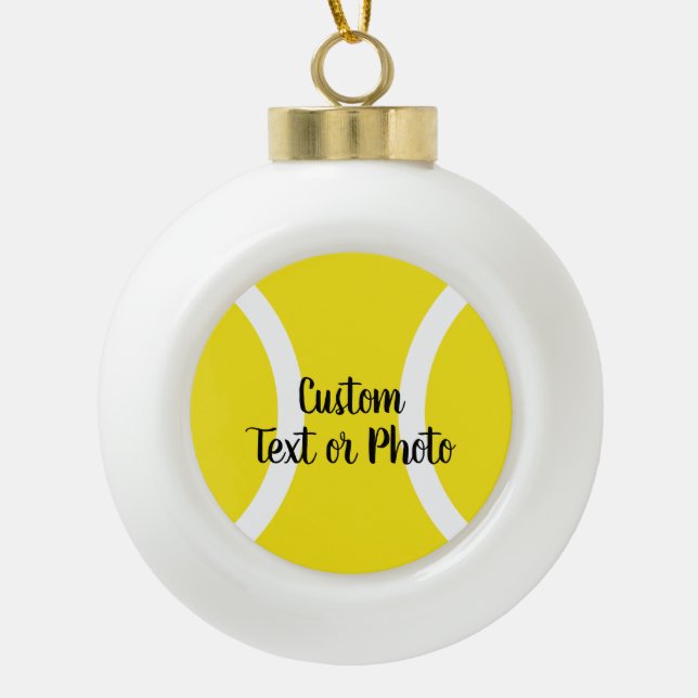 Custom Christmas tree tennis ball ornament (Front)