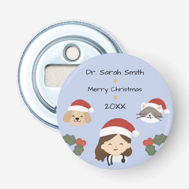 Custom Christmas Vet Friends Bottle Opener (Front)