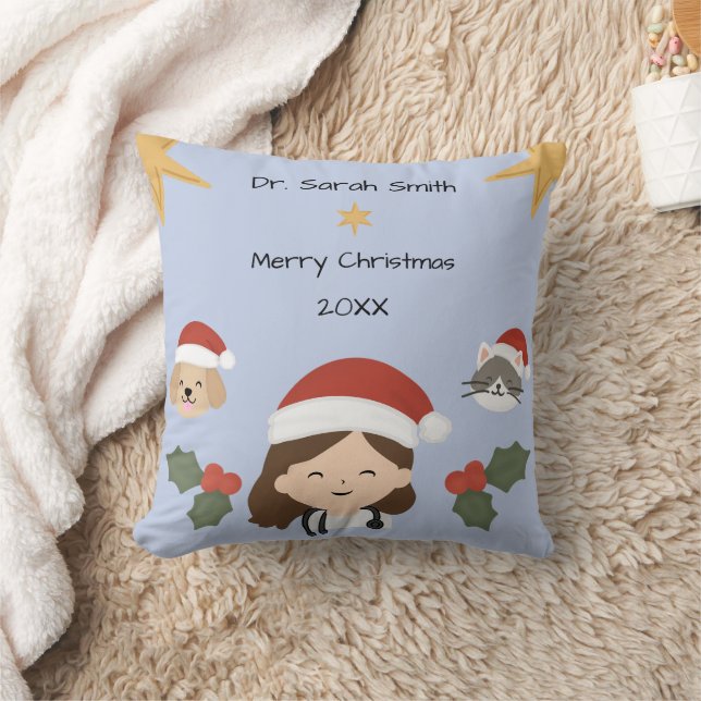 Custom Christmas Vet Friends Cushion (Blanket)