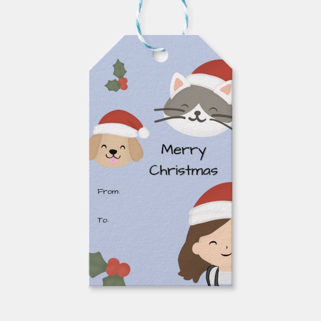 Custom Christmas Vet Friends Gift Tags (Front)