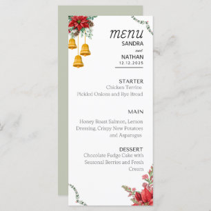 Custom Christmas wedding menu