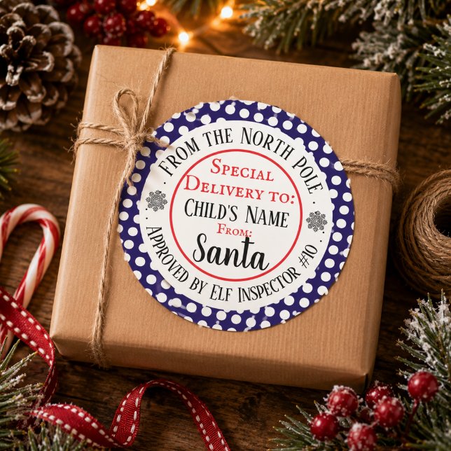 Custom Christmas Workshop Classic Round Sticker (Custom Christmas Workshop Classic Round Sticker)