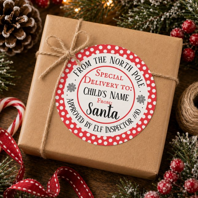 Custom Christmas Workshop Classic Round Sticker (Custom Christmas Workshop Classic Round Sticker)