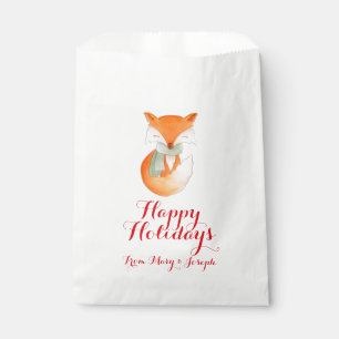 Custom Christmas wrapped up fox gift bags