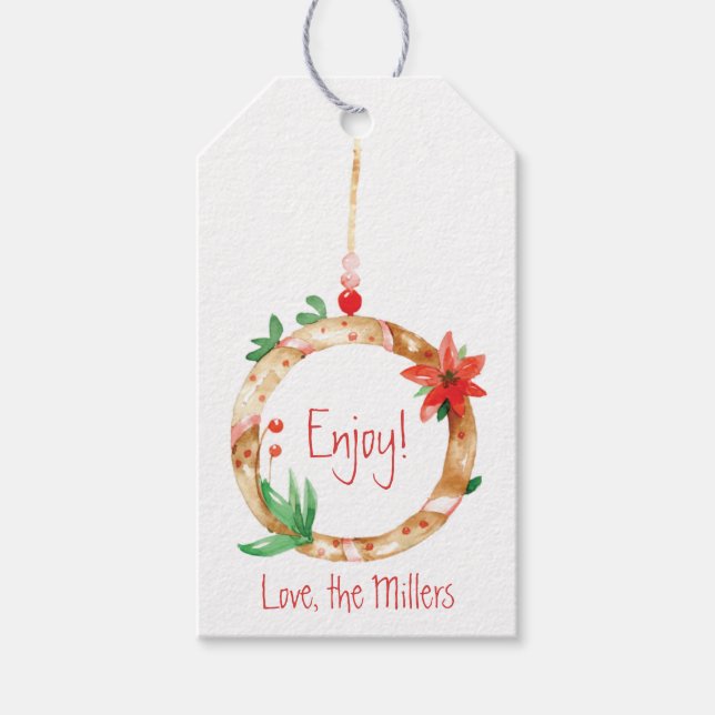 Custom Christmas Wreath Gift Tags (Front)