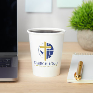Custom Church Logo Branded  Paper Cups