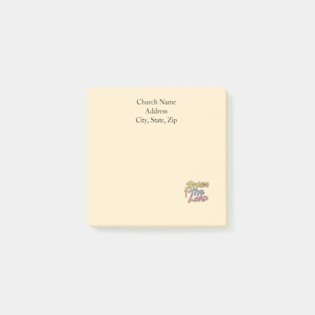 Custom Church Name Praise the LORD Graphic Post-it Notes (Front)