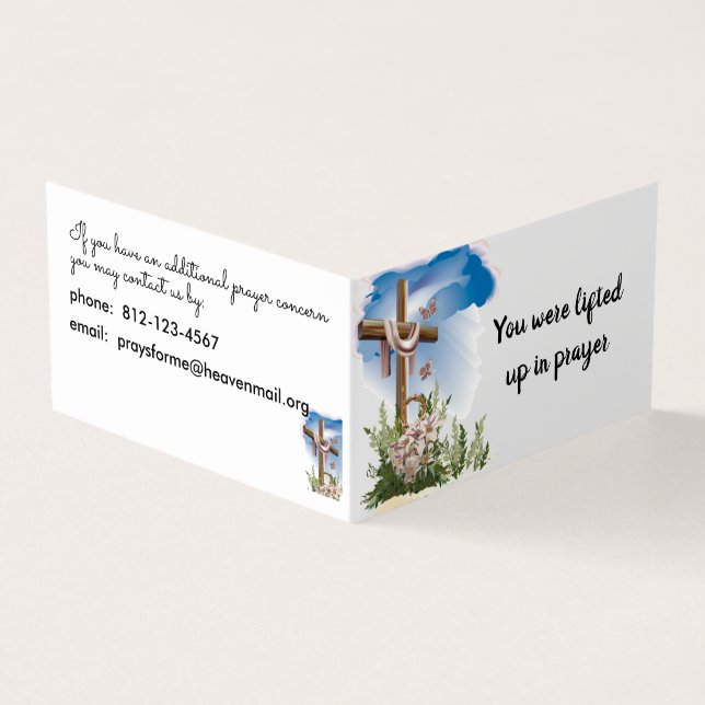 Custom Church Prayer Team Folded Business Card (Outside)