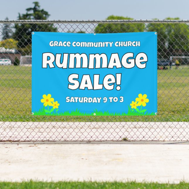 Custom Church Rummage Sale Banner (Insitu)