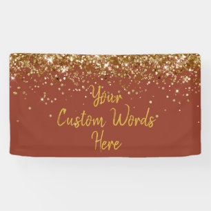 Custom Cinnamon & Gold Customised Birthday Party Banner