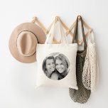 Custom Circle Frame Photo Tote Bag<br><div class="desc">Cute Personalised Tote Bag with Your Custom Photo in a Round Circle Frame Border. This would make a great gift for family,  friends,  parents,  and grandparents!</div>