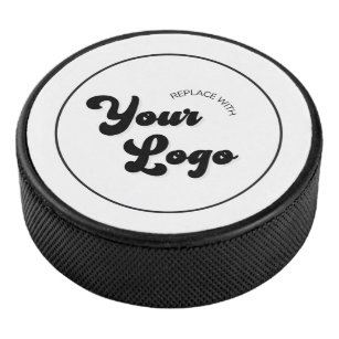 Custom Circle Retro Round Business Logo Branded    Hockey Puck