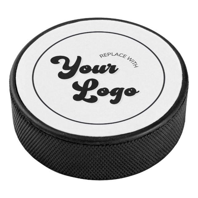 Custom Circle Retro Round Business Logo Branded    Hockey Puck (3/4)