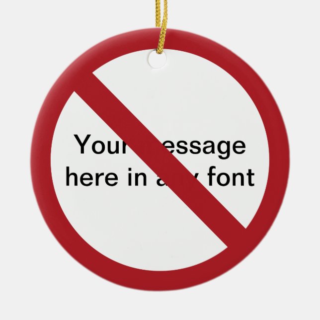 Custom Circle with Slash Ceramic Tree Decoration (Front)