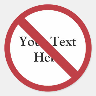 Custom Circle with Slash Classic Round Sticker