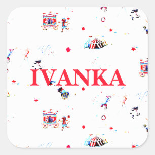 custom circus inspired carnival big top fair square sticker