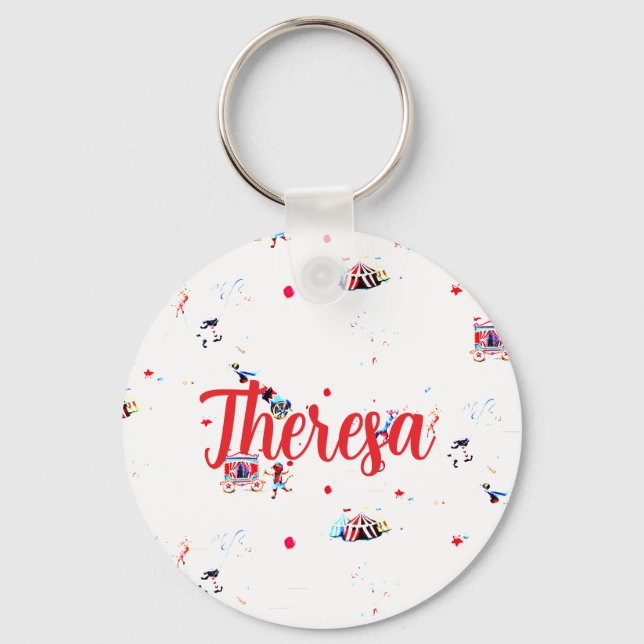 custom circus inspired carnival birthday key ring (Front)