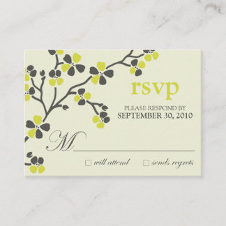 :custom: citrus cherry blossom rsvp card
