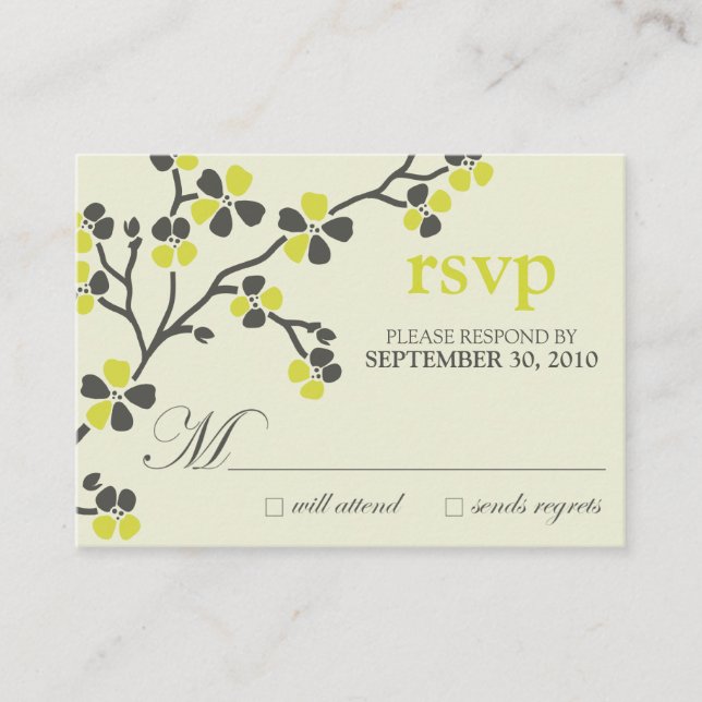 :custom: citrus cherry blossom rsvp card (Front)