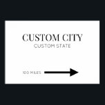 Custom City and State Arrow Mileage Poster<br><div class="desc">Custom City and State Arrow Mileage</div>