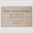 Custom City Coordinates | Rustic Family Name