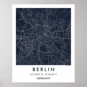 Custom City Map Berlin Germany Wall Art Poster