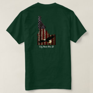CUSTOM CITY NAME EAGLE BRNT WD - IDAHO PATRIOT CLR T-Shirt