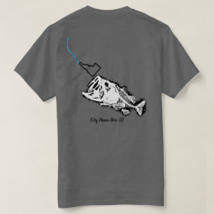 CUSTOM - CITY NAME - ONE BAD BASS - STRIKING IDAHO T-Shirt
