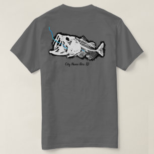 CUSTOM CITY NAME ONE BAD BASS SWALLOWED ID PATRIOT T-Shirt