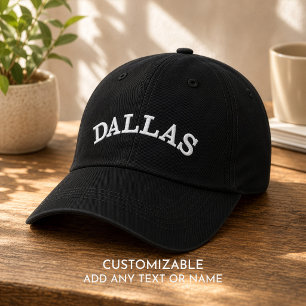Custom City Name Stylish Minimalist Simple Embroidered Hat