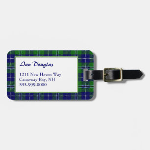 Custom Clan Douglas Tartan Plaid Luggage Tag