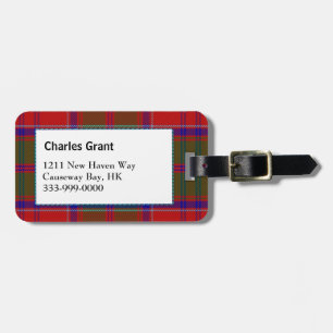 Custom Clan Grant Tartan Plaid Luggage Tag