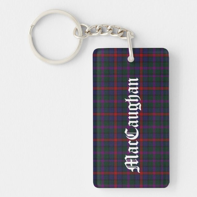 Custom Clan MacCaughan Tartan Plaid Key Chain (Front)