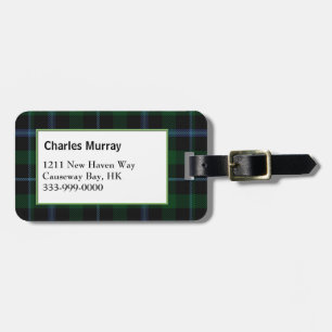 Custom Clan Murray Tartan Plaid Luggage Tag