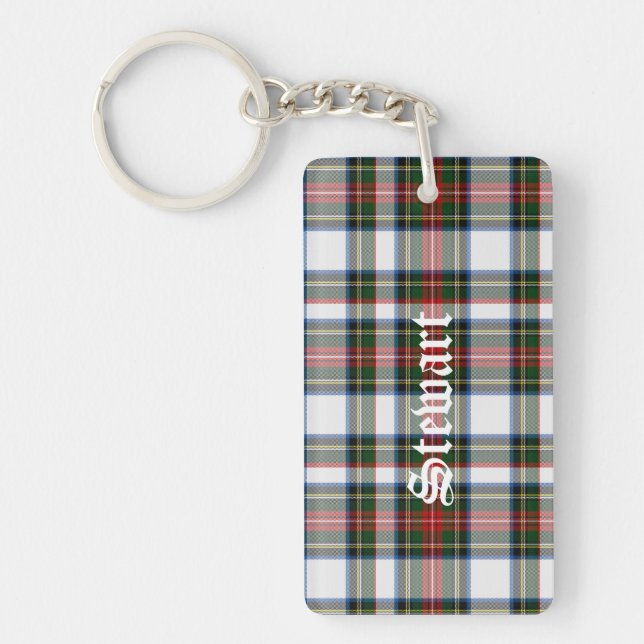 Custom Clan Stewart Dress Tartan Plaid Key Chain (Front)