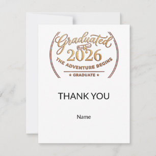 Custom Class 2026 Thank You / Graduation Card