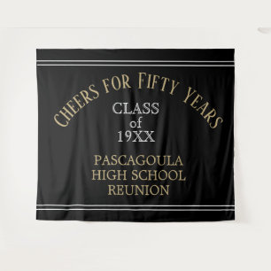 Custom class 50 YEAR reunion tapestry back drop