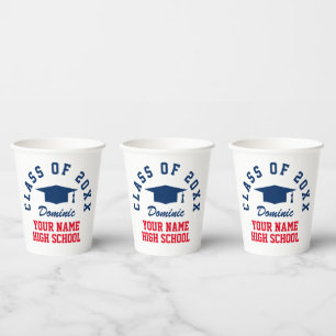 Custom class high school graduation party paper cups