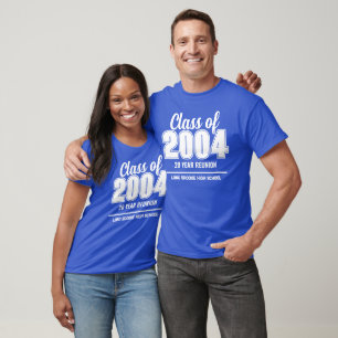 Custom Class of 2004 20 Year High School Reunion T-Shirt